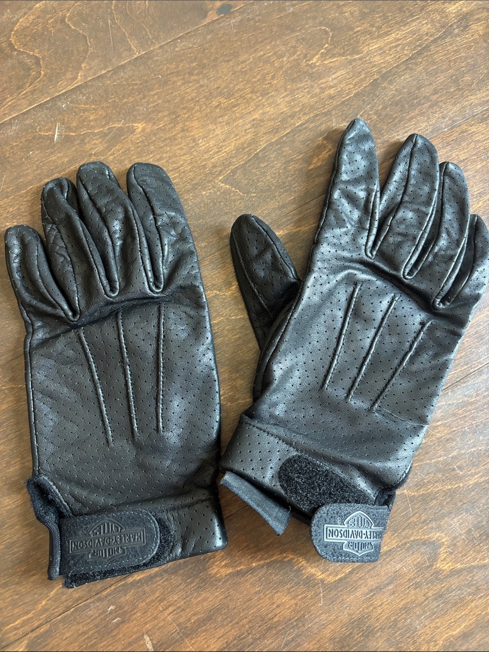 Harley-Davidson Black Perforated Leather Motorcycle Gloves
